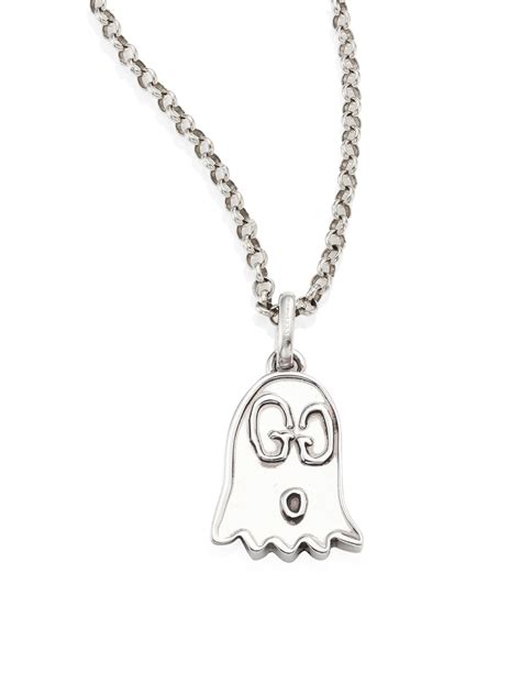 gucci.ghost necklace|gucci ghost necklace in silver.